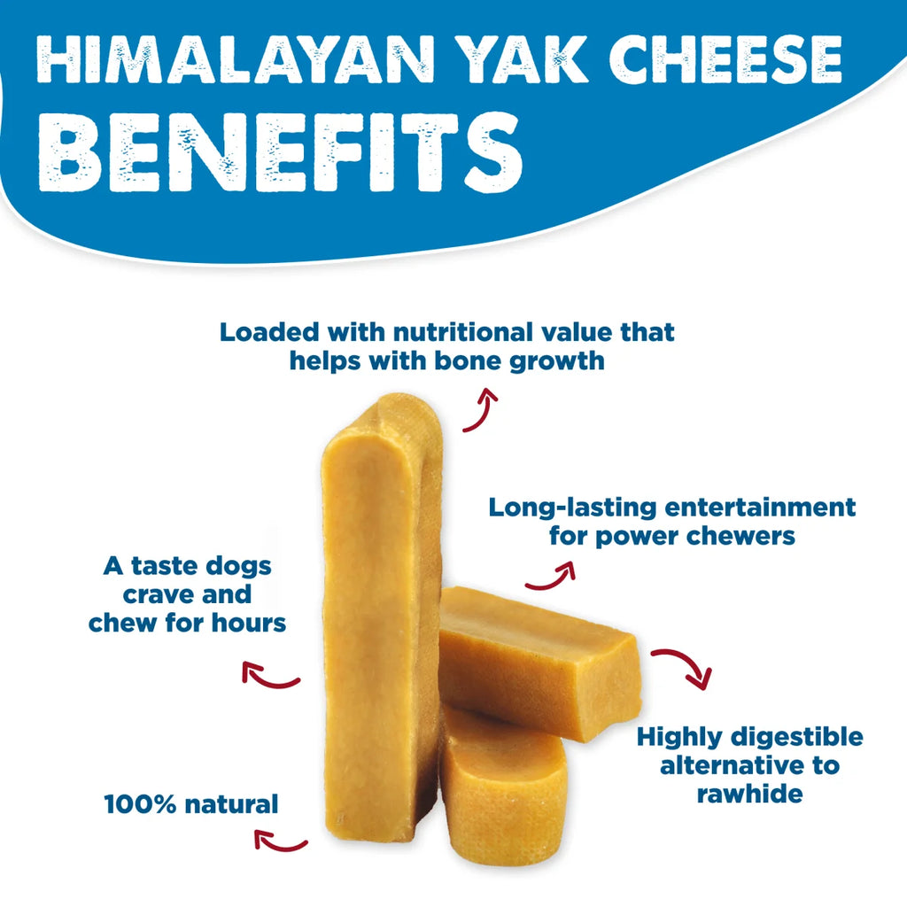 Yak Cheese Dog Chews in an Odor-Free Mixed 3 Pack