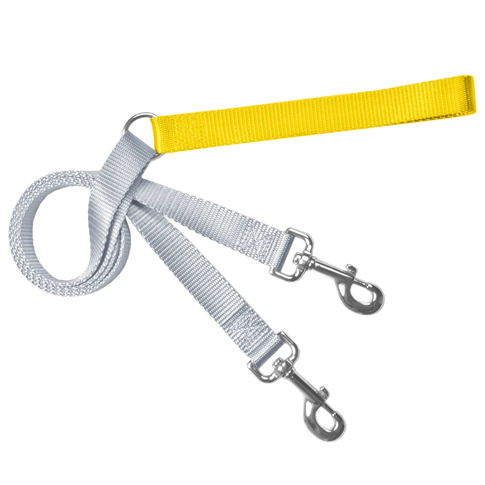 Yellow No-Pull Dog Harness with a Velvet-Lined Chest Strap and Front and Back Leash Attachment Points