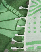 Zarafa Giraffe Organic Cotton Beach Towel, 37 x 67 Inch Natural Jacquard Weave with Twisted Tassels