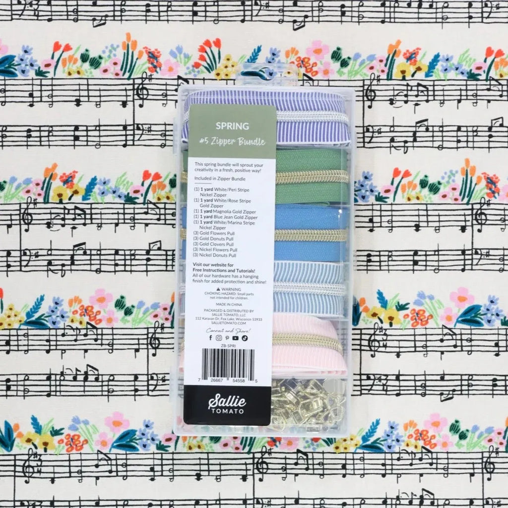 Zipper Bundle for Sewing and Bag Making with #5 Nylon Coil Zippers in Spring Colors and Stripes